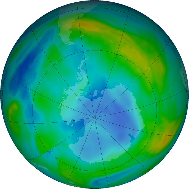 Antarctic ozone map for 12 June 1987